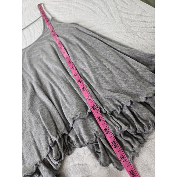 🎄 Red by BKE EUC flowy layered ruffle tank cami top Small heather grey - Picture 13 of 17